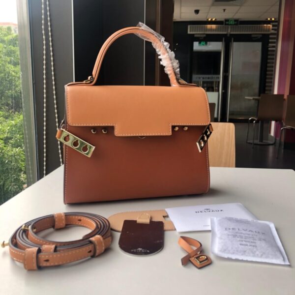 Delvaux Calfskin MM Dream Phantom Tempête Tempete Satchel Camel