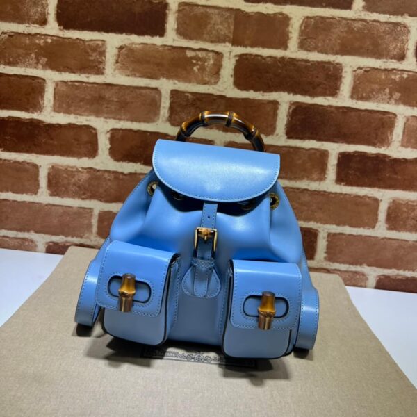 GUCCI Bamboo Small Backpack Light Blue