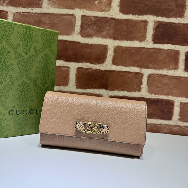 Gucci Design Wallet With Interklocking G Python Bow