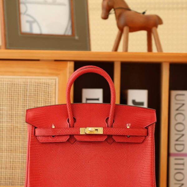 Hermes Rouge Garance Togo Birkin Leather Handbag