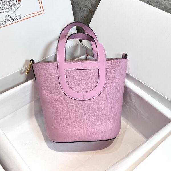 HermesIn The Loop Handbag In Mauve Sylvestre Clemence Leather With Palladium