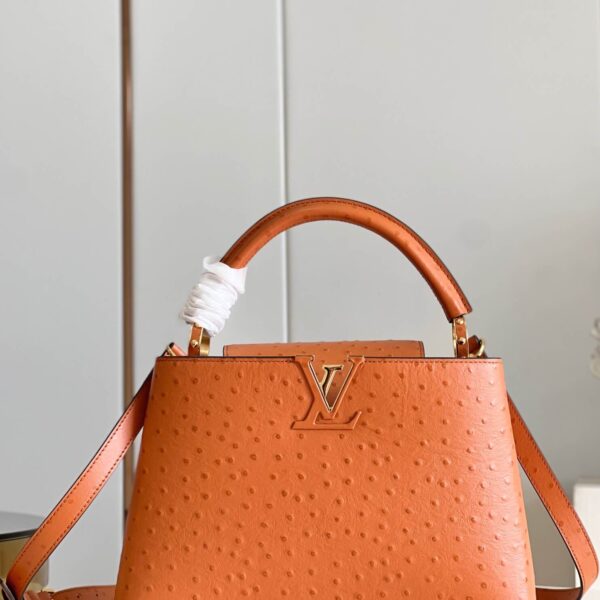 Louis Vuitton Tan Ostrich Leather Capucines PM Bag