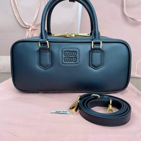 Miumiu Arcadie Leather Handbag Bowling Bag