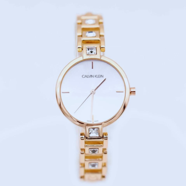 Calvin Klein Cheers Silver Dial Rose Gold Ladies Watch