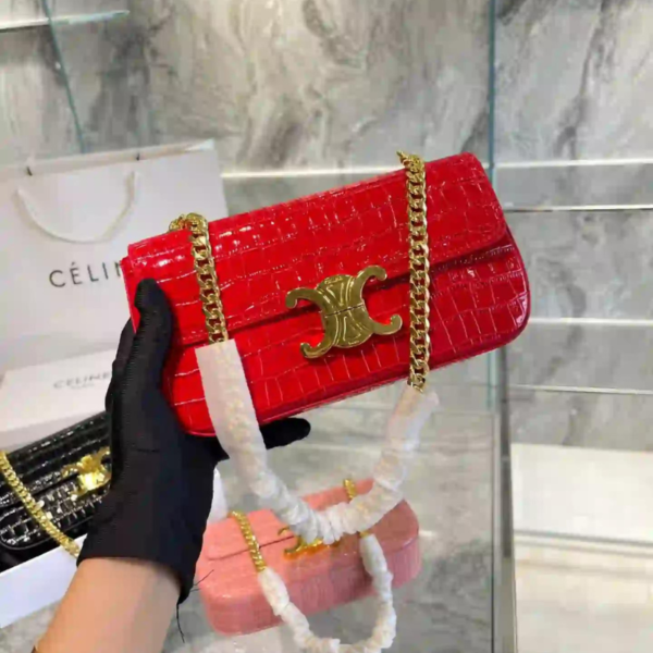 Celine Big Pointed Flap Mini Crocodile Shoulder Bag