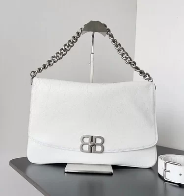 Balenciaga Large BB Soft Flap Leather Shoulder Bag