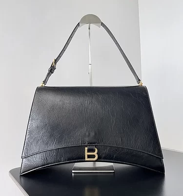 Balenciaga Large Crush Sling Leather Shoulder Bag