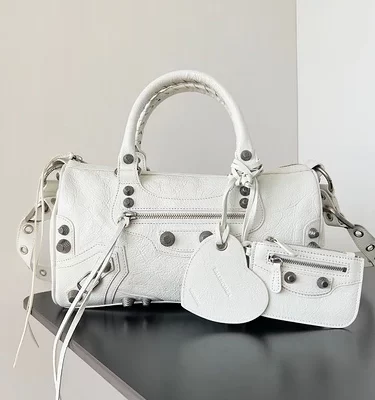 Balenciaga Le Cagole Mini Leather Duffel Shoulder Bag Woman