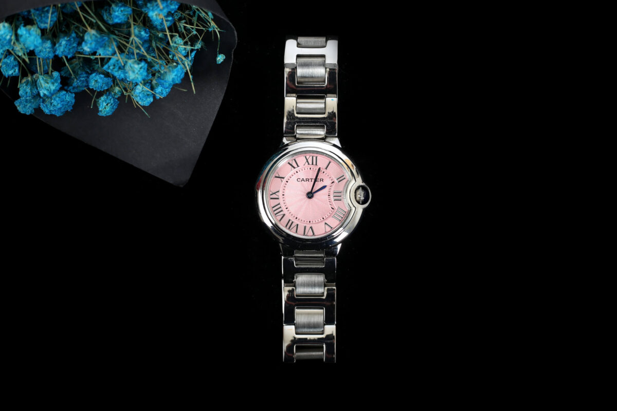 Cartier Ballon Bleu Pink Dial 33MM Steel Ladies Watch