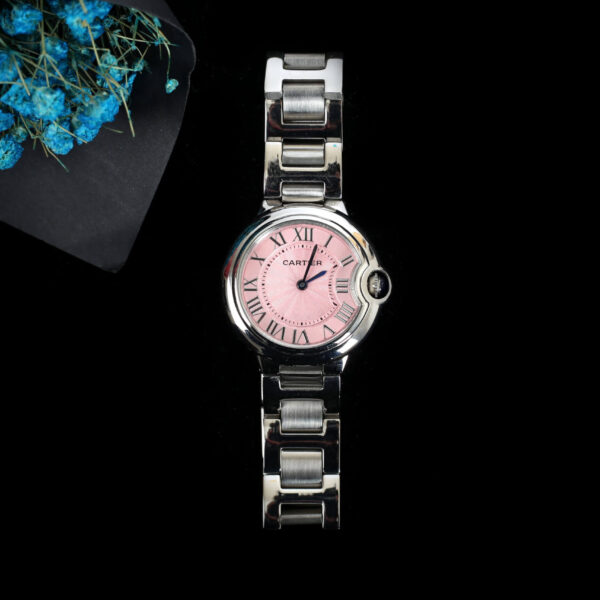 Cartier Ballon Bleu Pink Dial 33MM Steel Ladies Watch