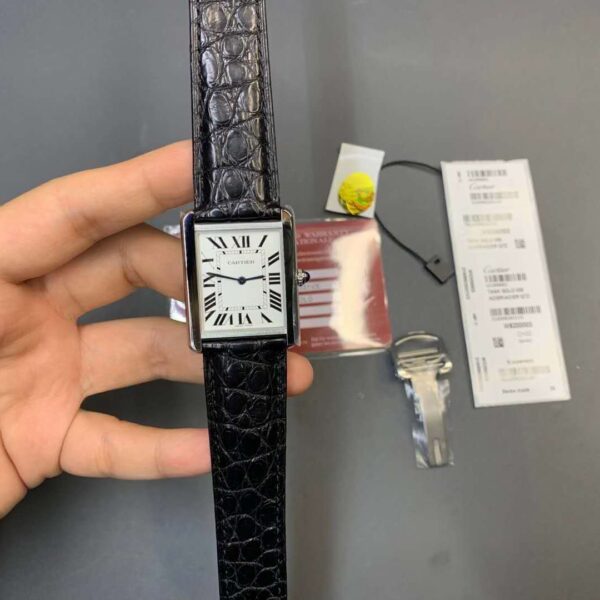 Cartier Tank Solo Large Stainless Steel Black Strap Watch