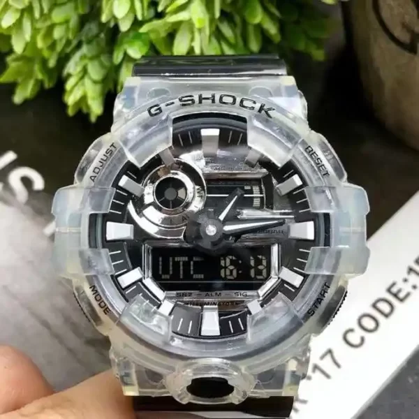 Casio G-Shock Analog-Digital Transparent Strap Support Watch