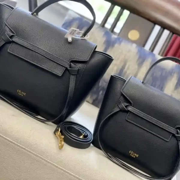 Celine Luxury Grained Calfskin Pico Belt Amazone Shoulder Bags