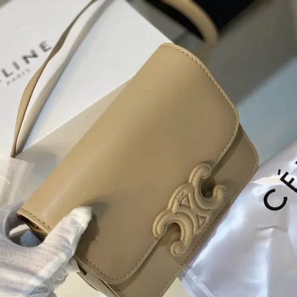 Celine Teen Triomphe In Natural Calfskin Shoulder Bag