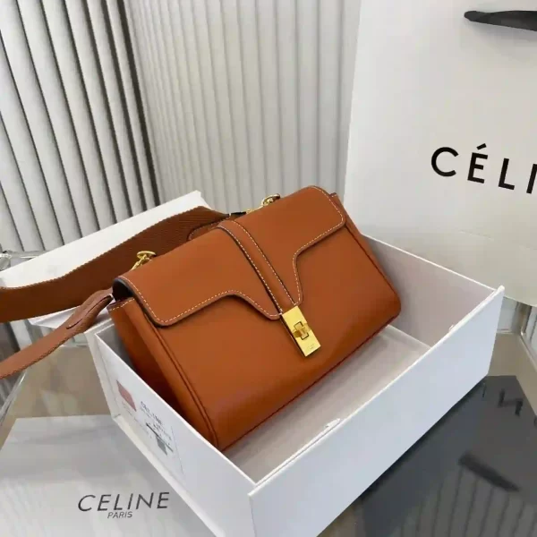 Celine Women Mini Soft In Smooth Calfskin Leather Brown