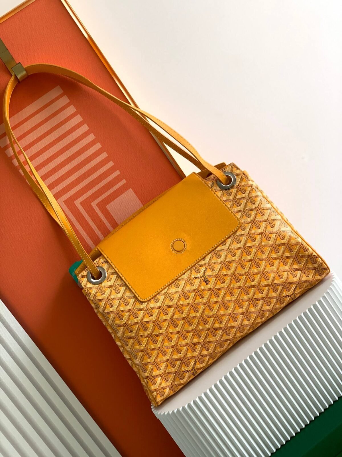 Goyard Rouette Structure Bag Goyardine Canvas Yellow