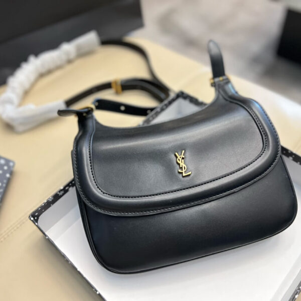 Saint Laurent Black Leather Small Charlie Shoulder Bag