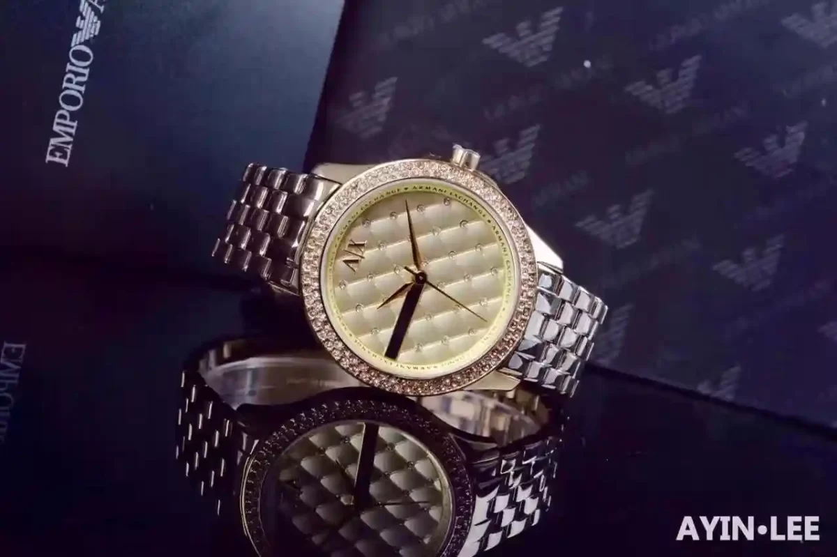 Armani Exchange Ladies Stainless Steel Gold Watch