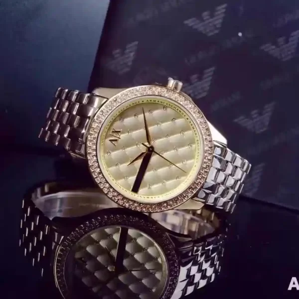 Armani Exchange Ladies Stainless Steel Gold Watch