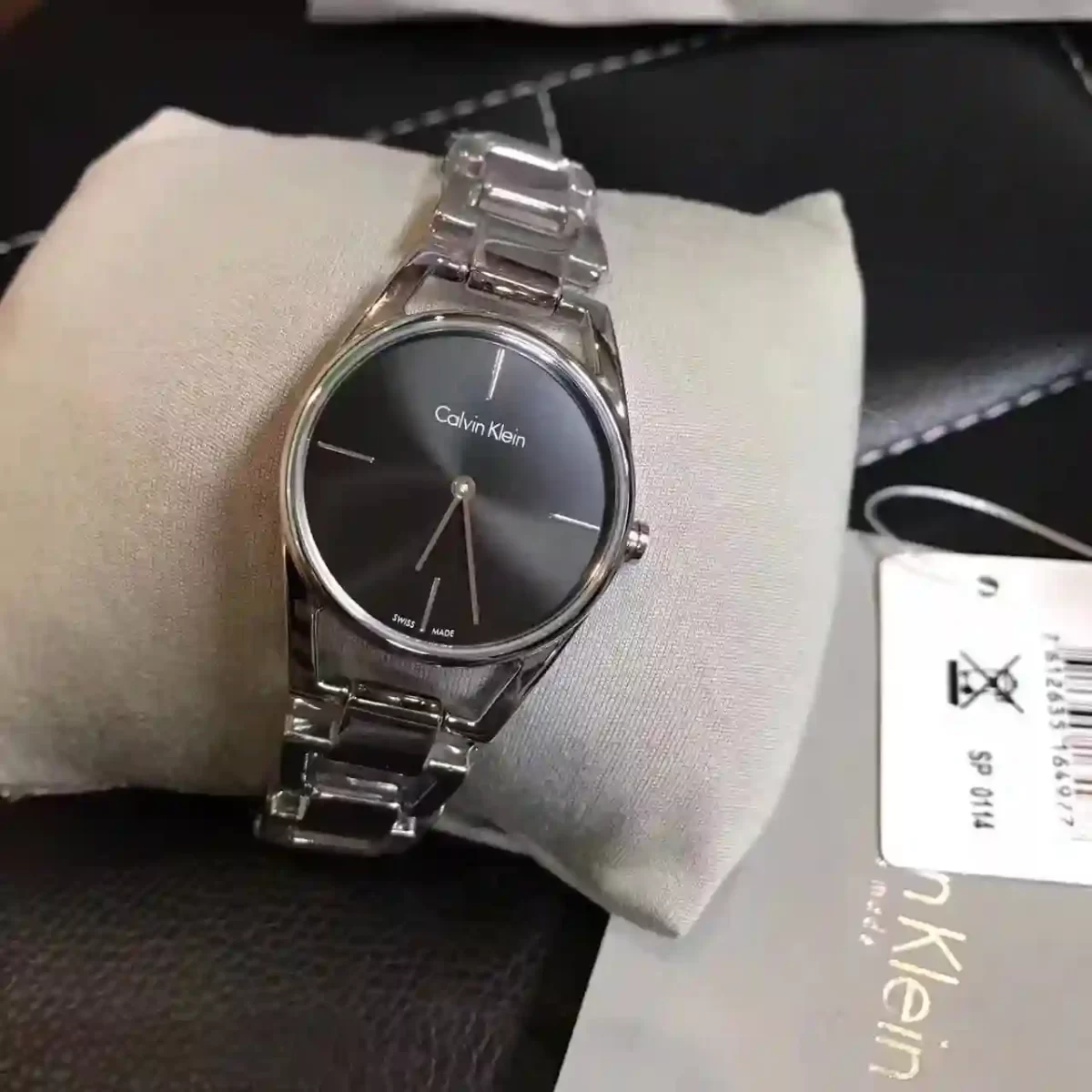 Calvin Klein Dainty Class Black Dial Silver Steel Strap Watch