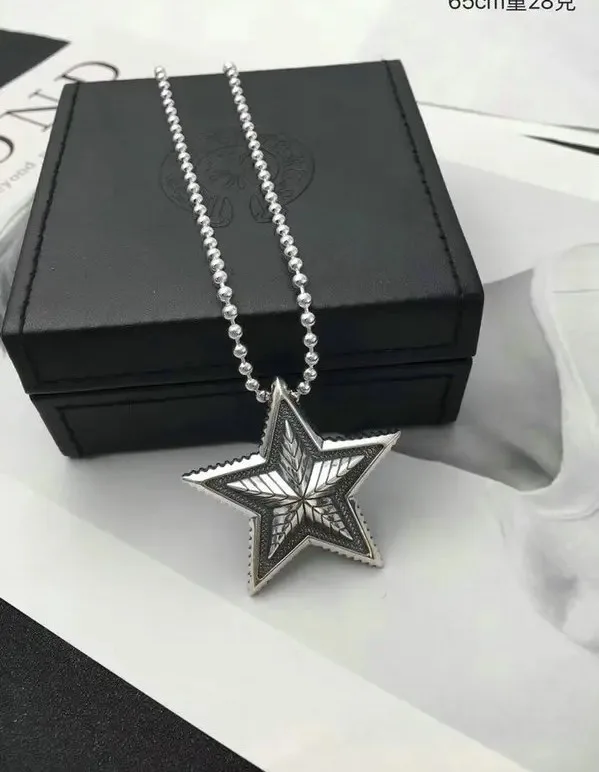 Chrome Hearts Silver-Plated Star Pendant & Chain Necklace