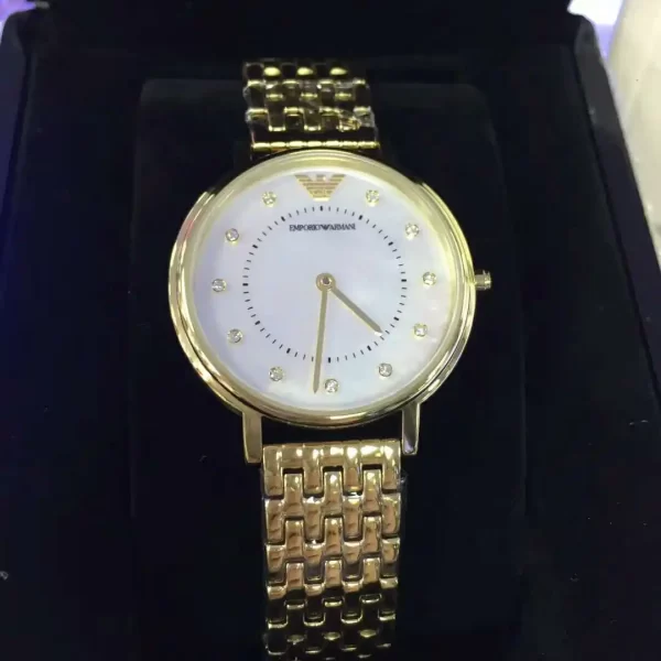 Emporio Armani Kappa Quartz Women's Watch - Gold and White