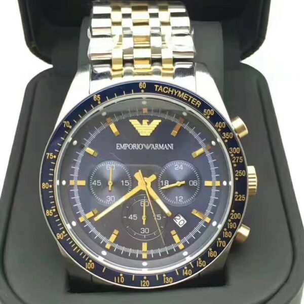 Emporio Armani Men's Tazio Chronograph Two Tone Watch