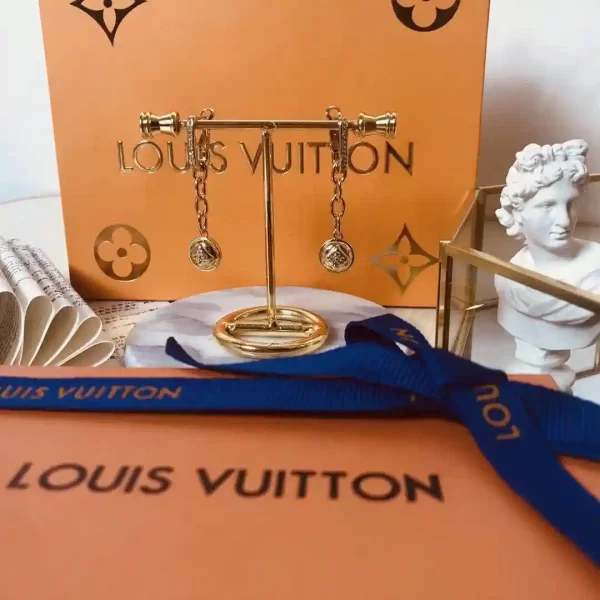 Louis Vuitton Brass Blooming Pastilles Drop Gold Earrings