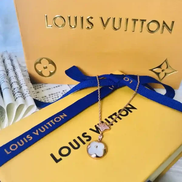 Louis Vuitton Repurposed Light Lavender & Gold Signature Flower Necklace