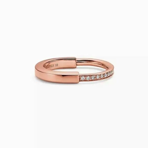 Tiffany & Co. Lock Ring in 18k Rose Gold With Diamonds