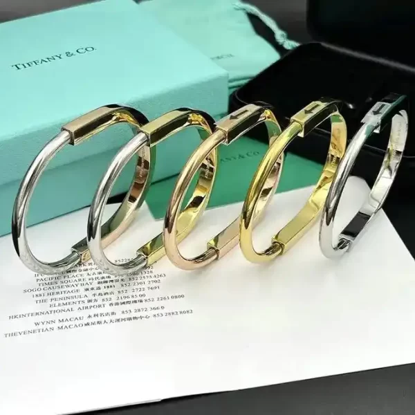 Tiffany Lock Collection Lock Bangle With Diamond Accents Bracelet