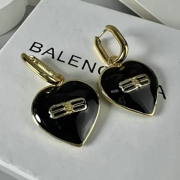 Balenciaga BB Icon Love Heart-Motif Earrings Women Silver