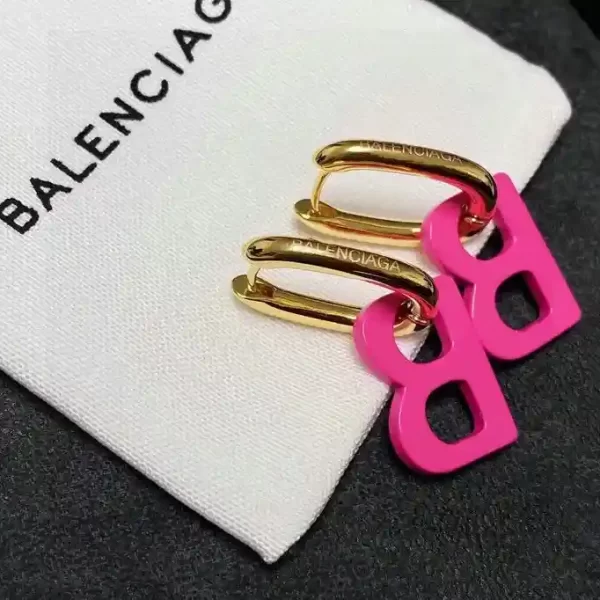 Balenciaga Earrings With Logo Women's Pink