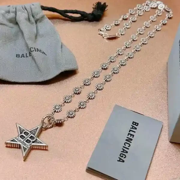 Balenciaga Star Necklace Silver Chain