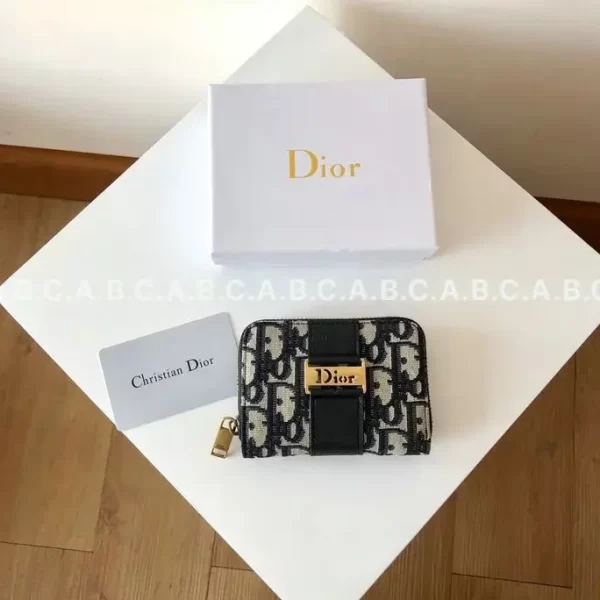 Christian Dior 30 Montaigne Oblique Jacquard Wallet Blue