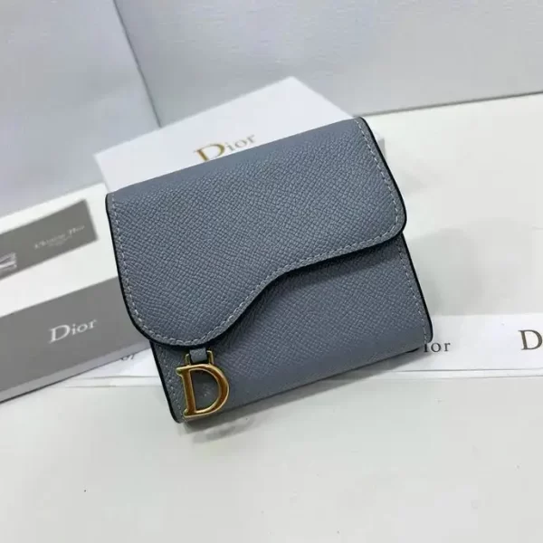 Christian Dior Saddle Lotus Folding Leather Wallet