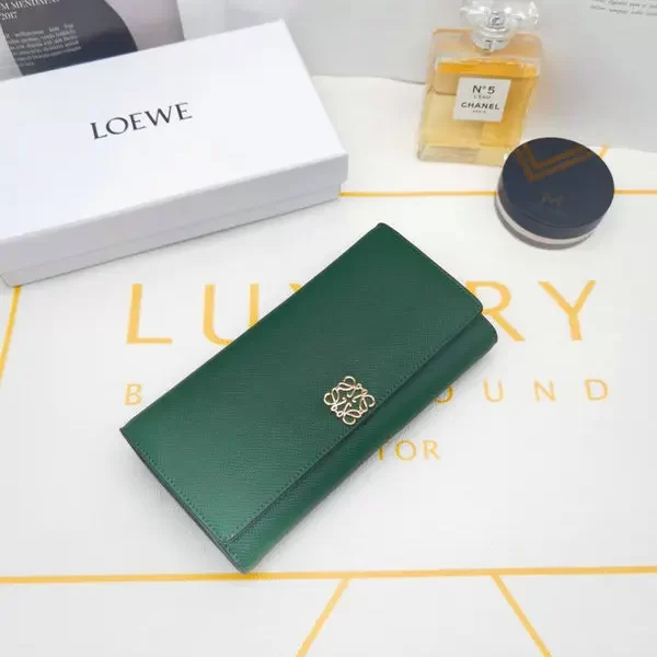 Loewe Women Casual Green Artificial Leather Wallet