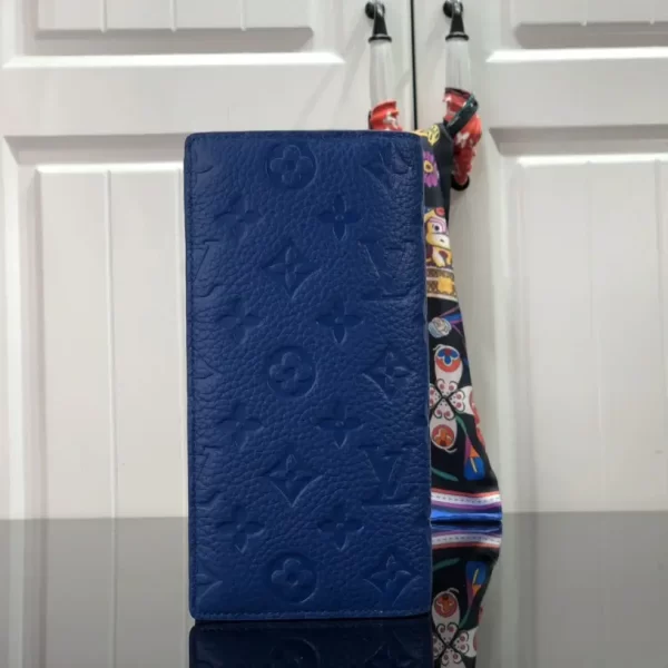 Louis Vuitton Monogram-Embossed Taurillon Cowhide Blue Leather Wallet