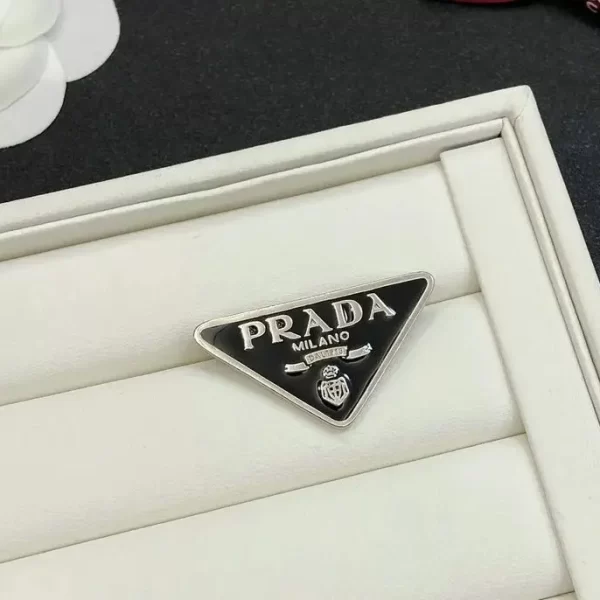 Prada Triangle-Logo Authenic Metal Hair Clip