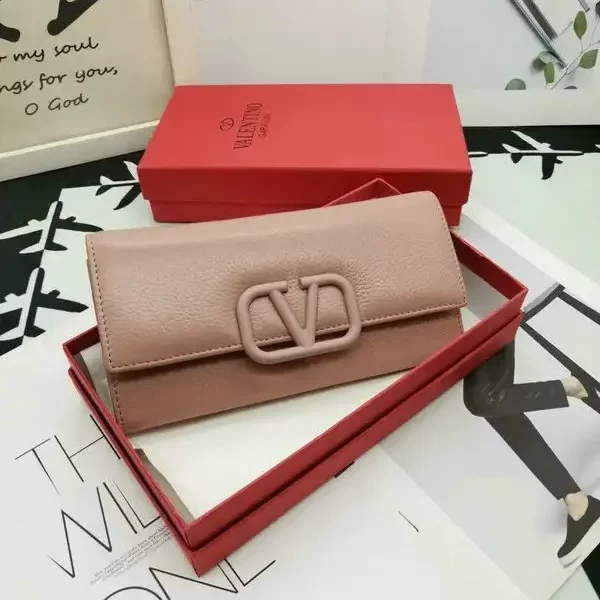 Valentino Leather Continental V Logo Signature Wallet