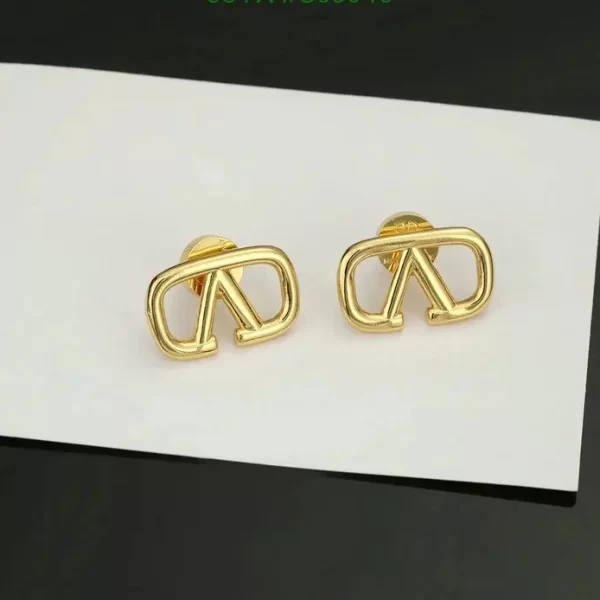 Valentino VLogo Signature Gold Tone Stud Earrings