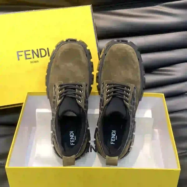 Fendi Force Lace-Ups Suede Chunky Sneakers Leather