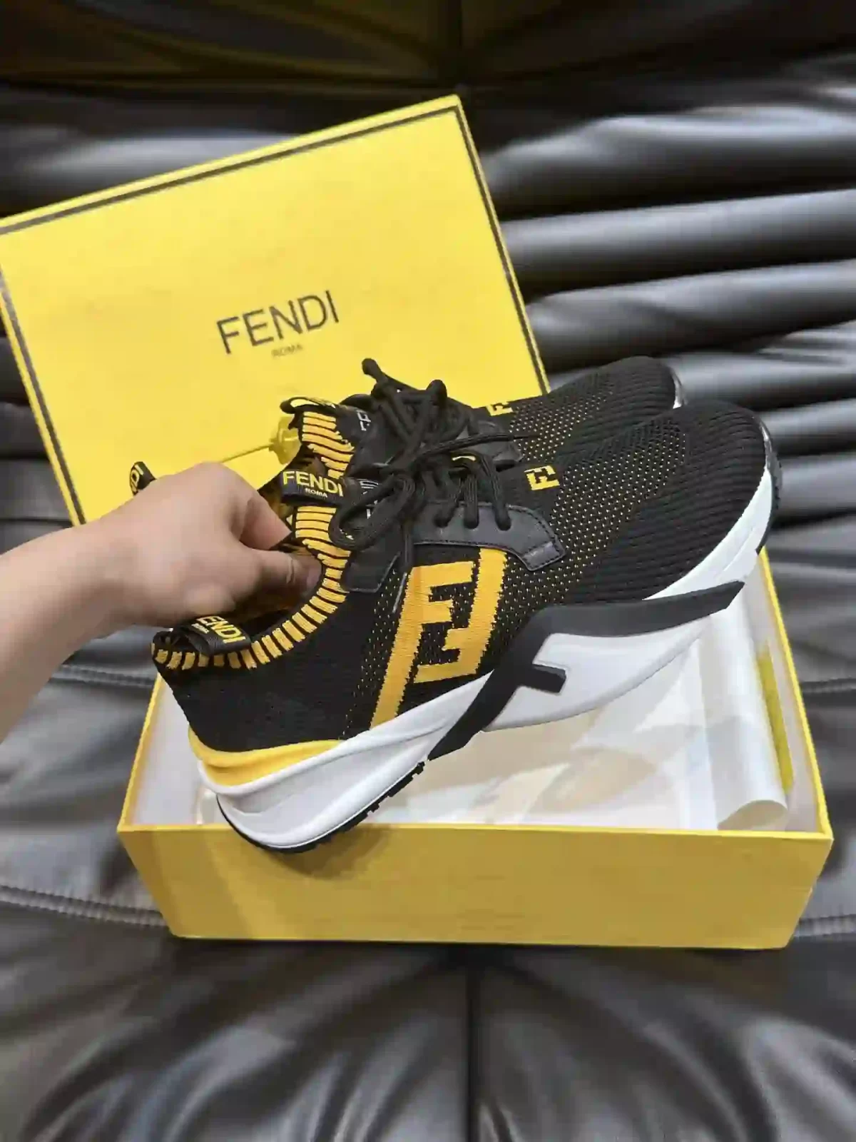 Fendi Luxury Roma Men's Leather Sneakers