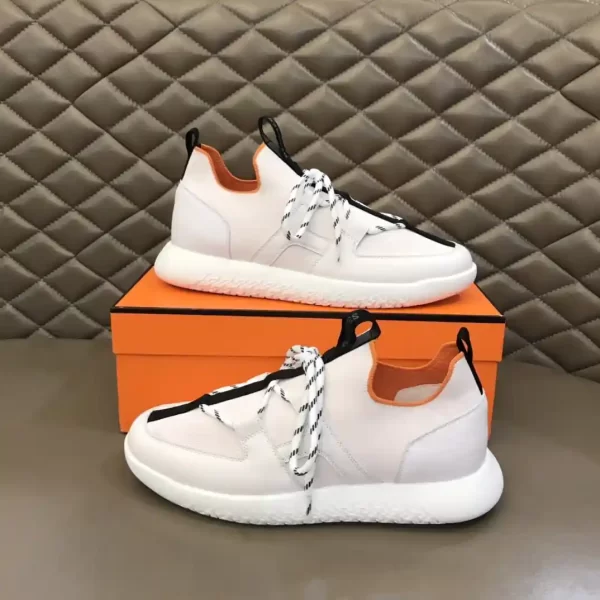 Hermes Duel Leather White Sneakers