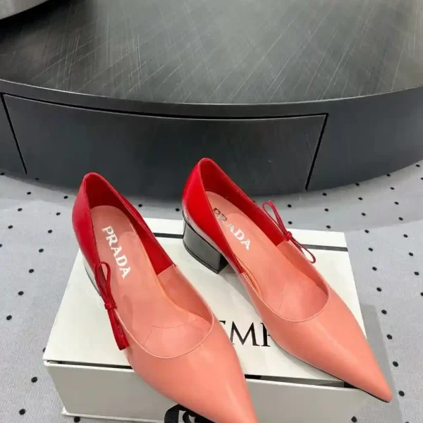 Prada Pump 45 Square Sole Pink Patent Leather Shoes